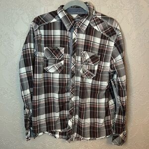 BKE Relaxed fit button down plaid shirt M great condition